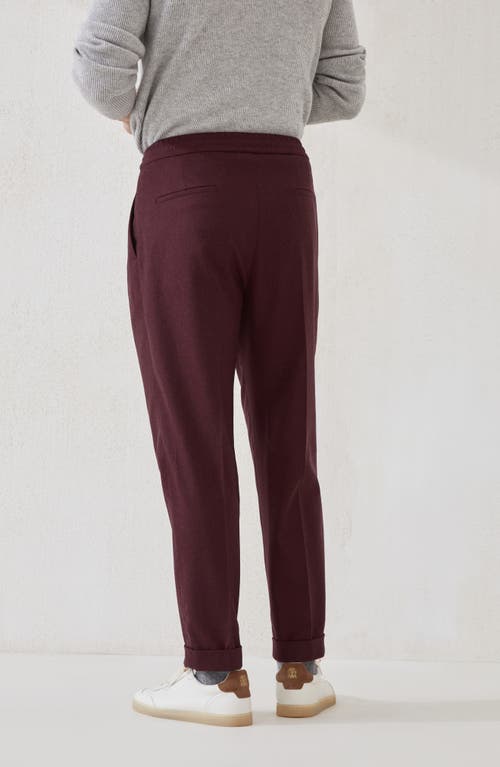 Brunello Cucinelli Trousers With Double Pleats And Drawstring In Brown
