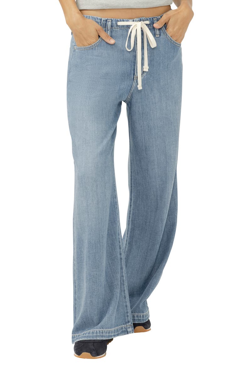 Beach Wide Leg Drawstring Jeans, Main, color, VENTURA