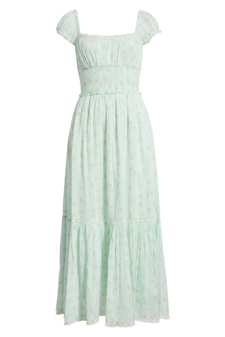 Lyssara Smocked Waist Maxi Dress, Main, color, CELADON DRIFT