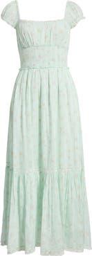LoveShackFancy Lyssara Smocked Waist Maxi Dress