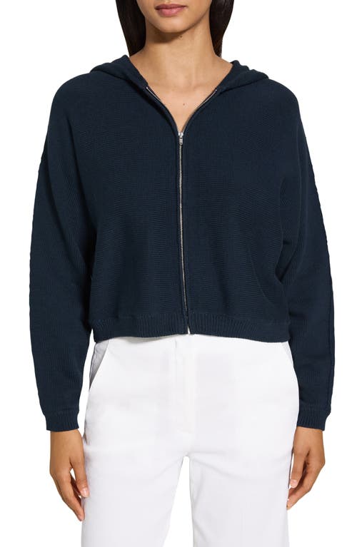 Theory Knit Sweatshirt With Zipper In Navy