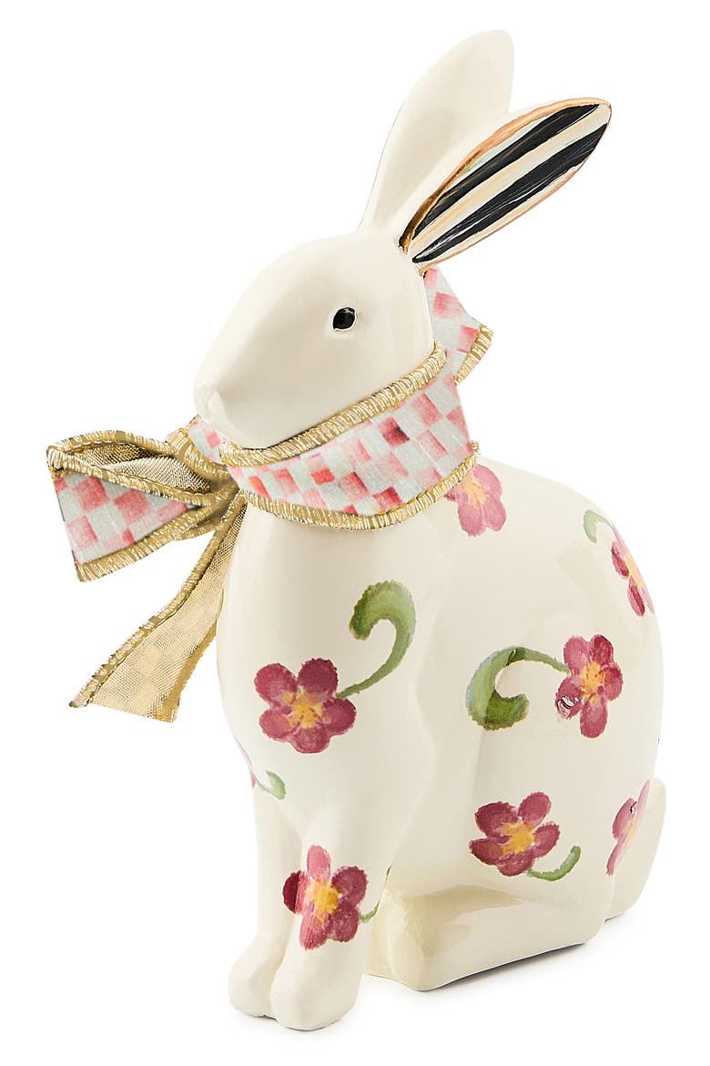 Floral Rabbit, Alternate, color, WHITE