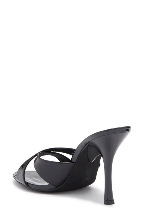 Jeffrey Campbell Symone Pointed Toe Slide Sandal In Black Patent