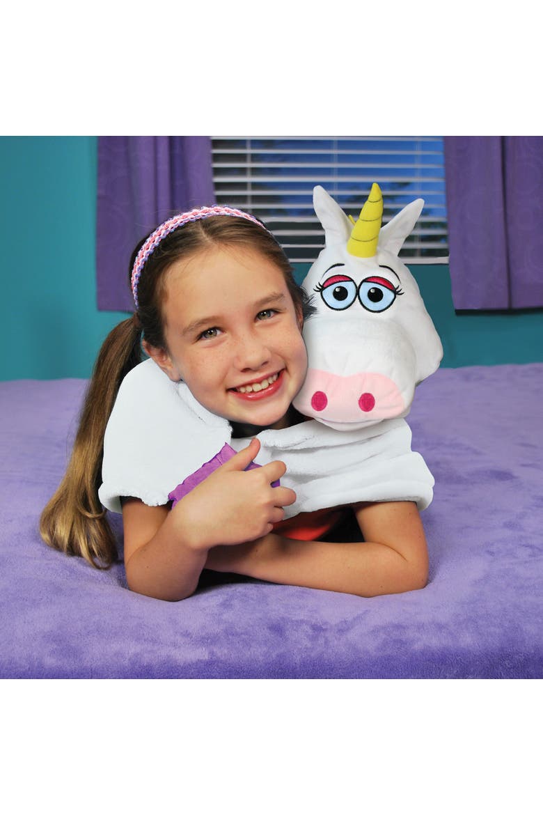 Unicorn Whitepurple 2 In 1 Plush Puppet & Blanket, Alternate, color, Multicolored
