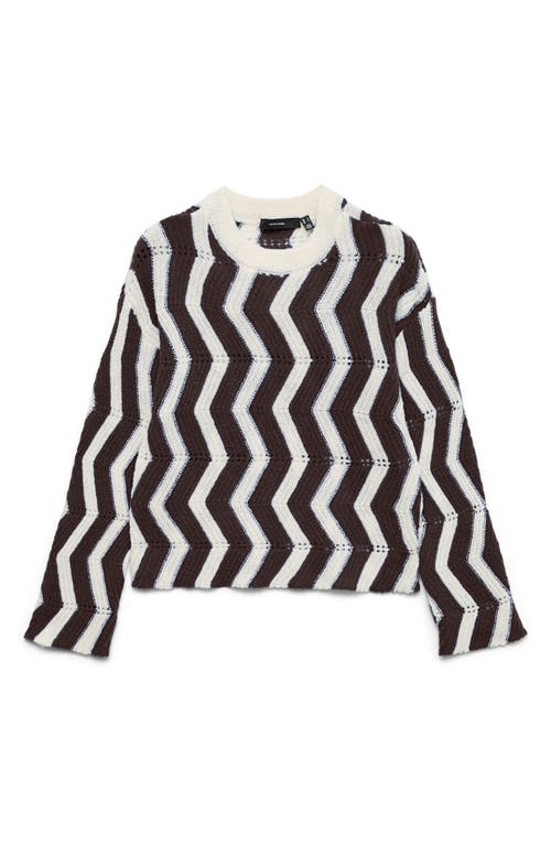 Vero Moda Libra Zigzag Stripe Sweater In Black