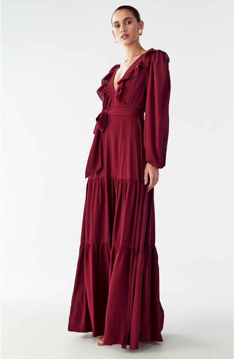WILLA Allie Maxi Dress, Alternate, color, Burgundy
