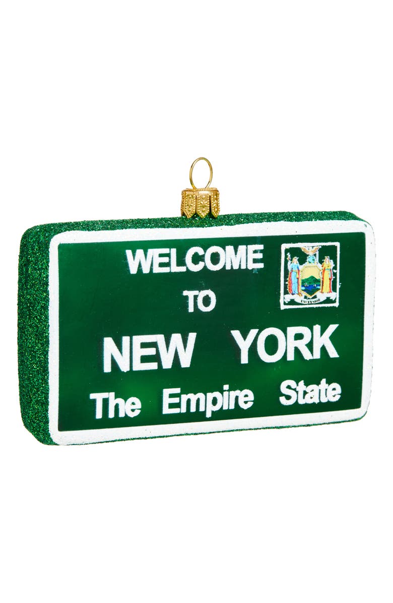 The Whitehurst Company New York State Glass Ornament, Main, color, Green Multi