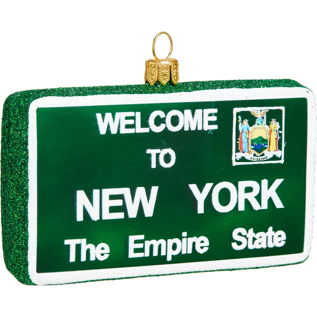 The Whitehurst Company New York State Glass Ornament In Multi