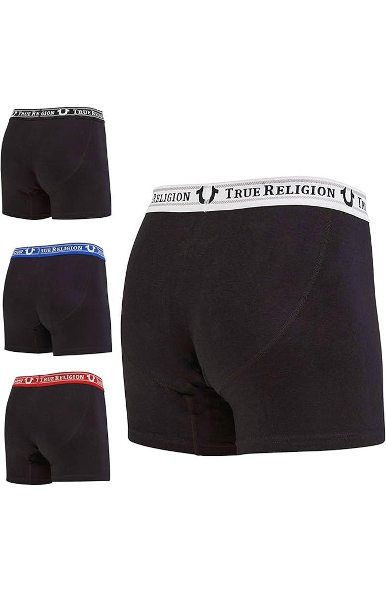 True Religion Boxer Briefs Stretch Underwear Pack of 4, Alternate, color, Black
