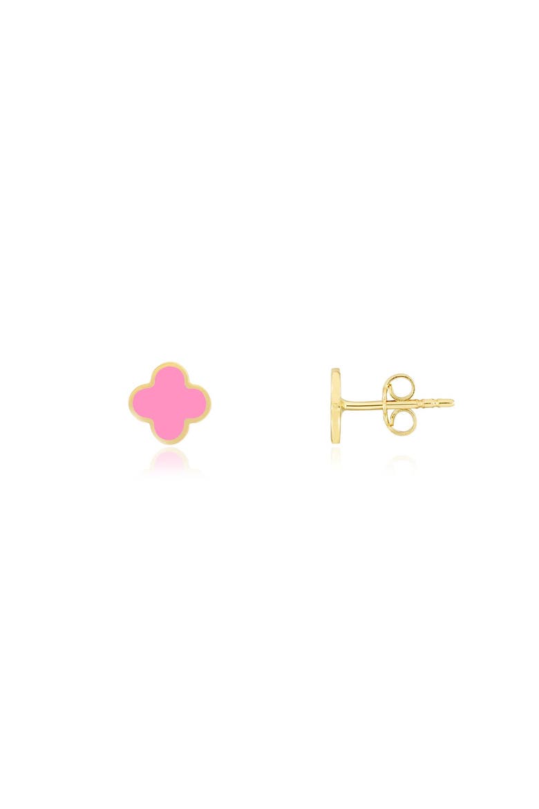 Mini Bubblegum Pink Clover Stud Earrings, Main, color, Bubblegum Pink