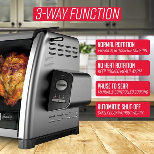 Ronco Modern Rotisserie Oven, Large Capacity (15lbs) Countertop Oven, Multi-purpose Basket For Versatile C In Silver