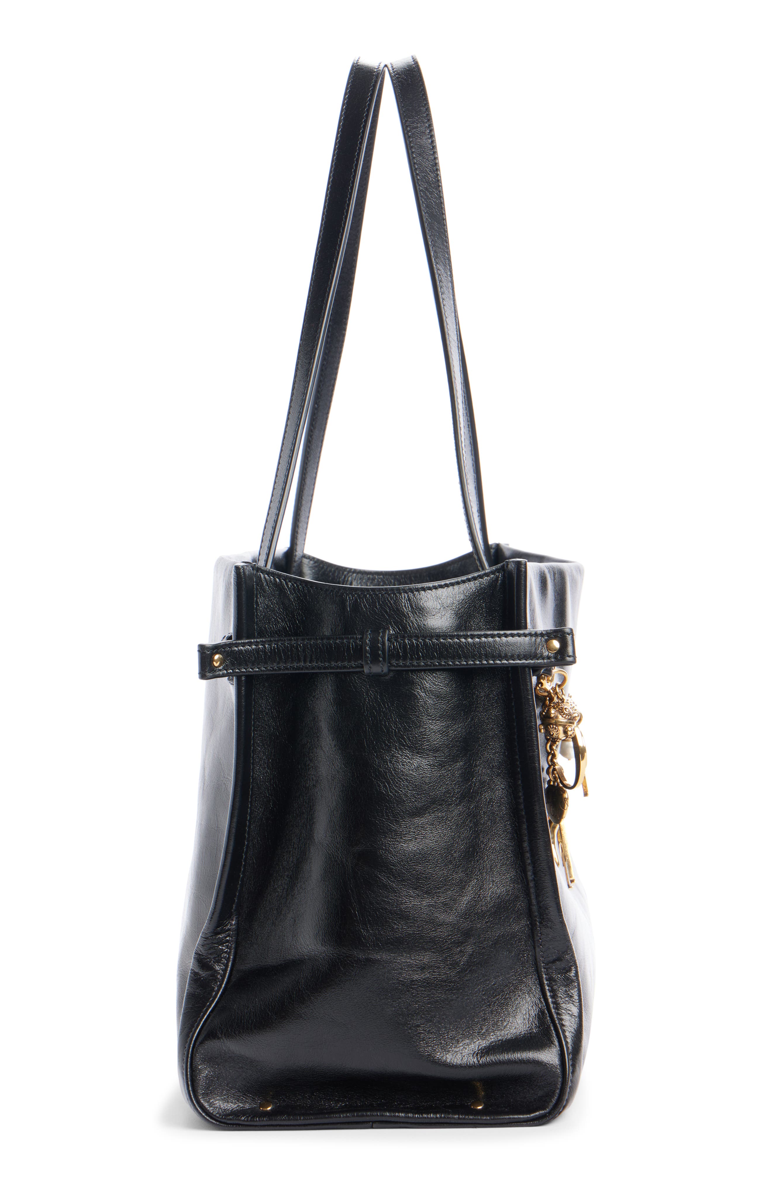 Chloé Charms Leather Tote, Alternate, color, 