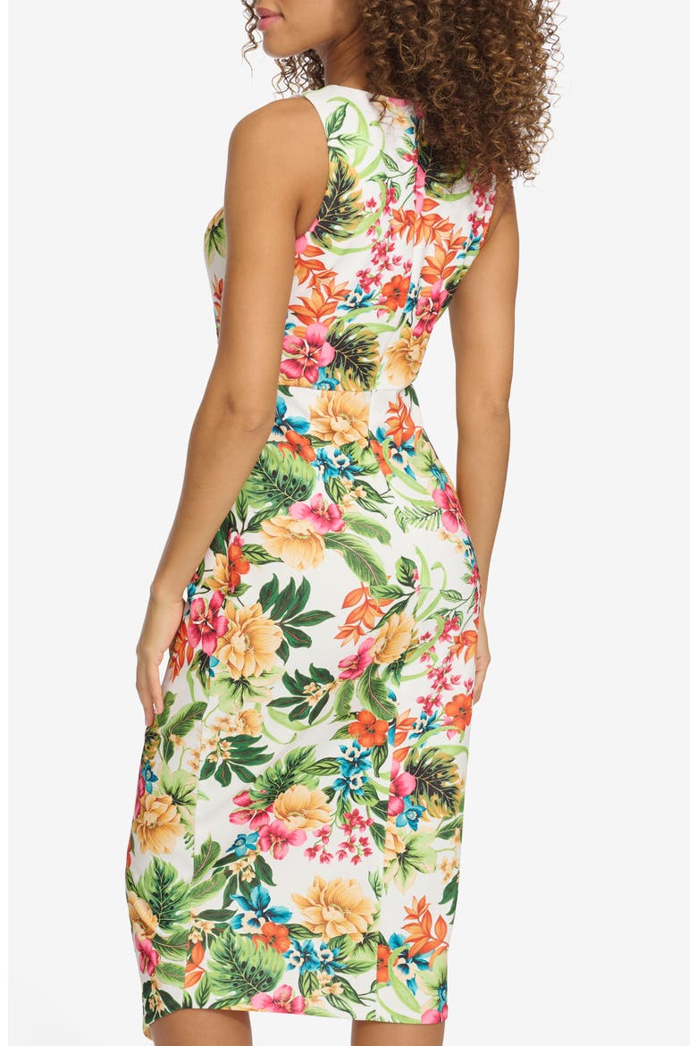 Print Crepe Scuba Body-Con Dress, Alternate, color, WHITE MULTI