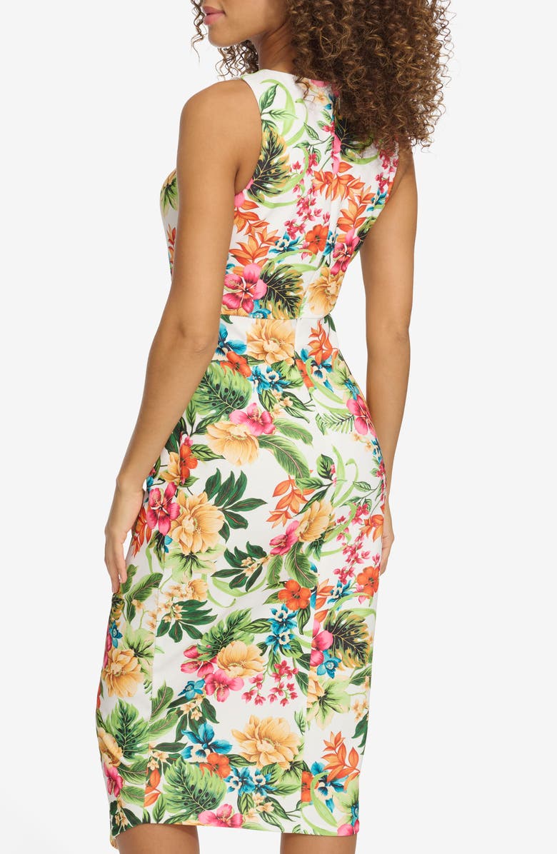 Siena Print Crepe Scuba Body-Con Dress, Alternate, color, White Multi
