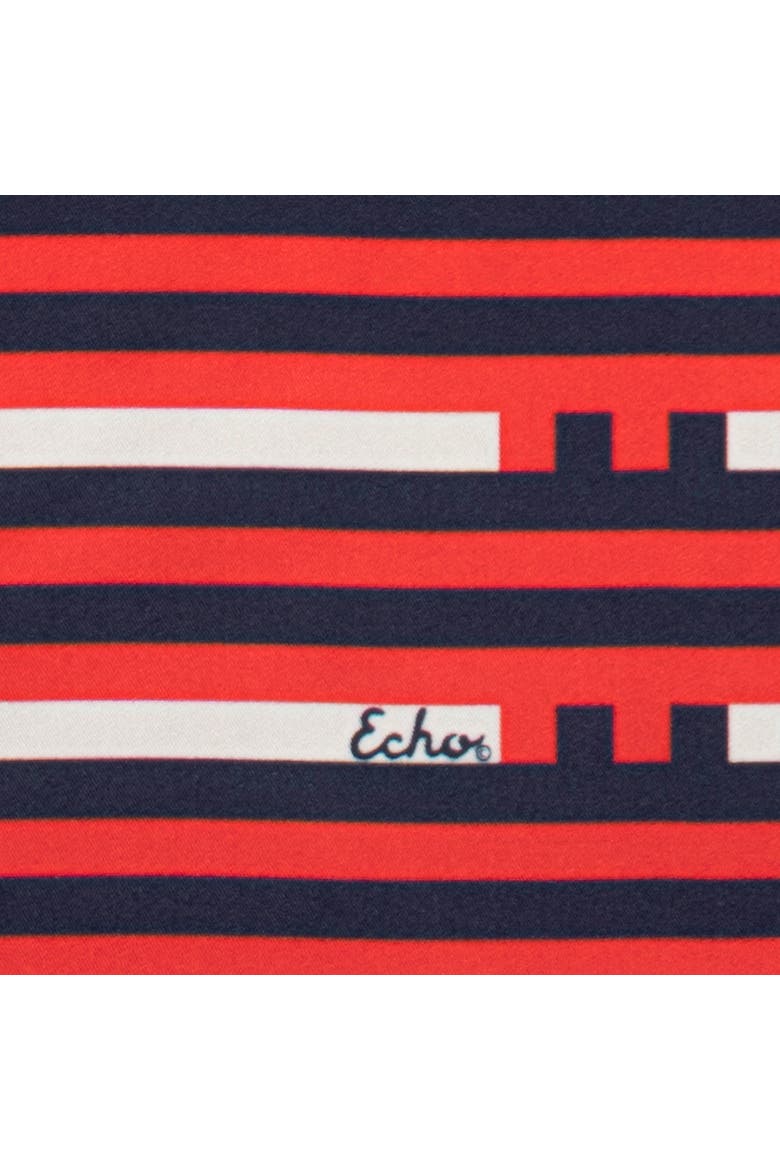 Stripes Silk Scarf, Alternate, color, Navy