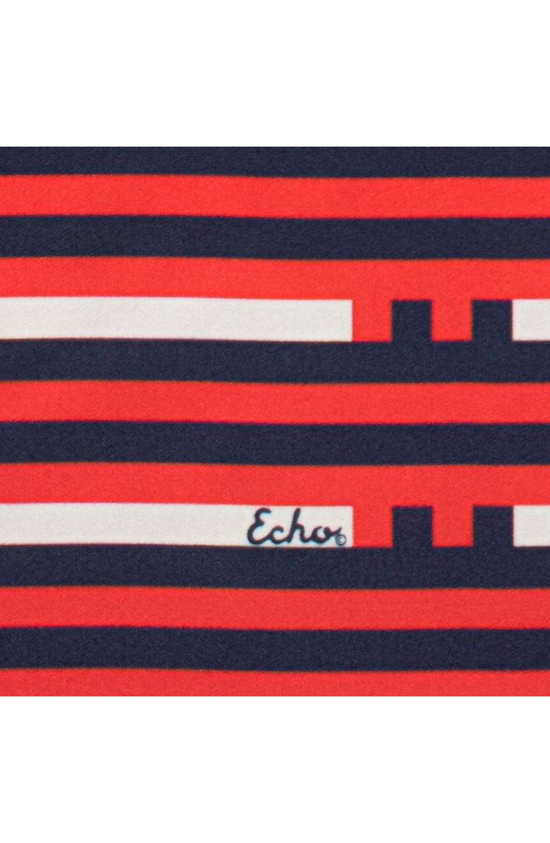 Echo Stripes Silk Scarf, Alternate, color, Navy