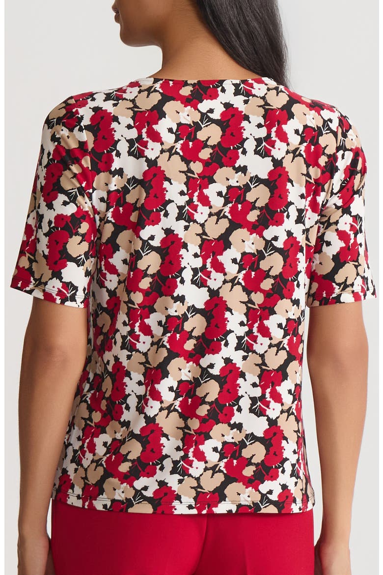 Pleat Neck Top, Alternate, color, RED/ BLACK MULTI