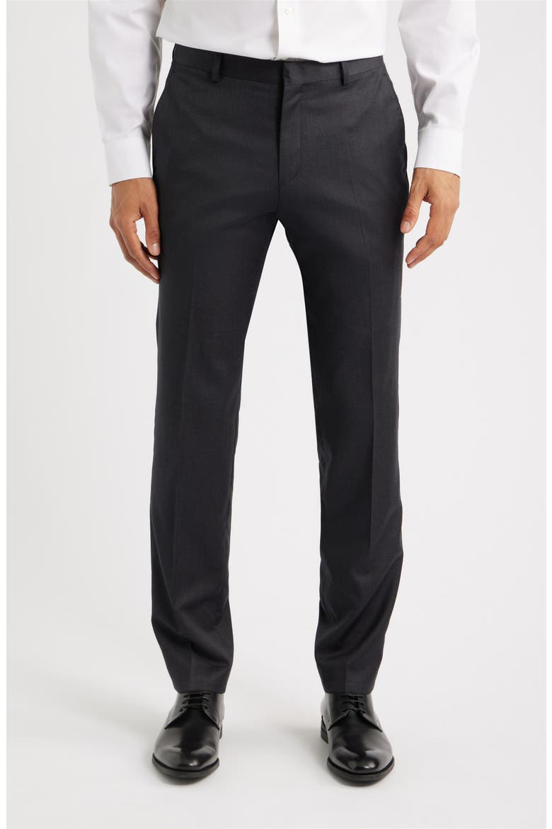 Genius Slim Fit Wool Suit Pants, Main, color, DARK GREY