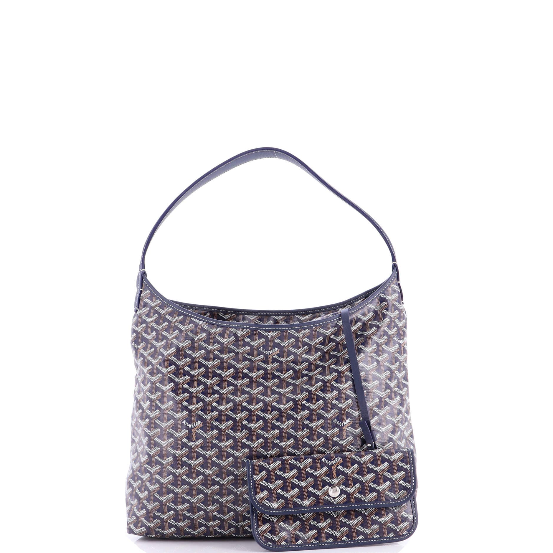Pre-Owned Goyard Boheme Hobo Coated Canvas, Alternate, color, Blue