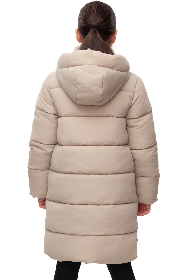 Kids' Knee Length Puffer Coat, Alternate, color, Beige