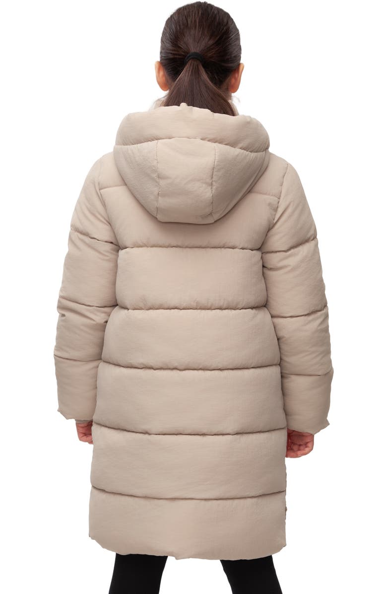 Rokka&Rolla Kids' Knee Length Puffer Coat, Alternate, color, Beige