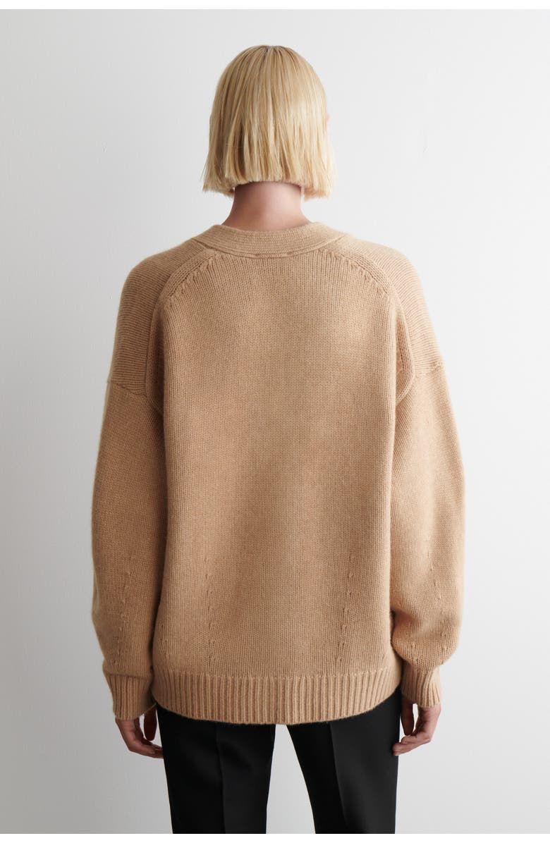 COS Oversized Merino Wool Cardigan, Alternate, color, Oatmeal Mélange