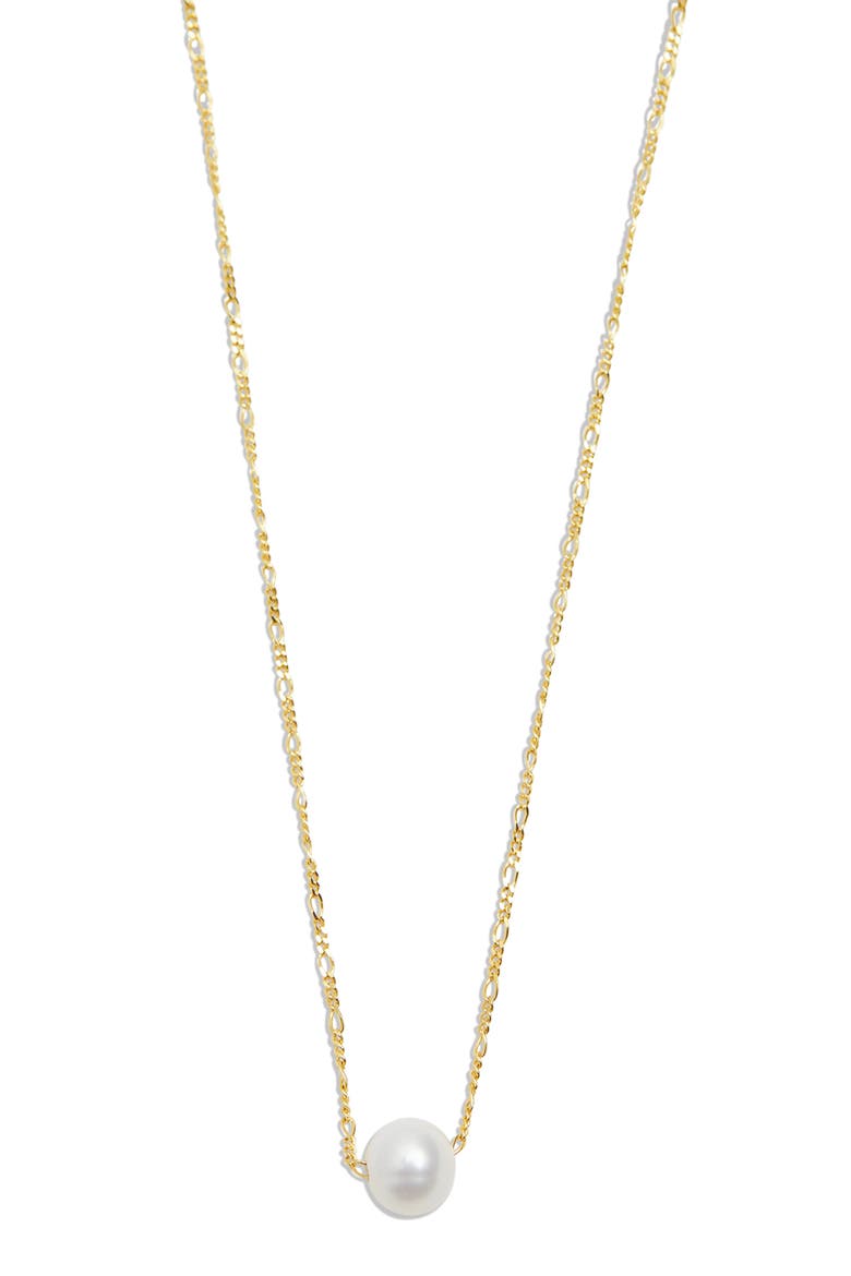 Cultured Pearl Figaro Chain Necklace, Main, color, GOLD