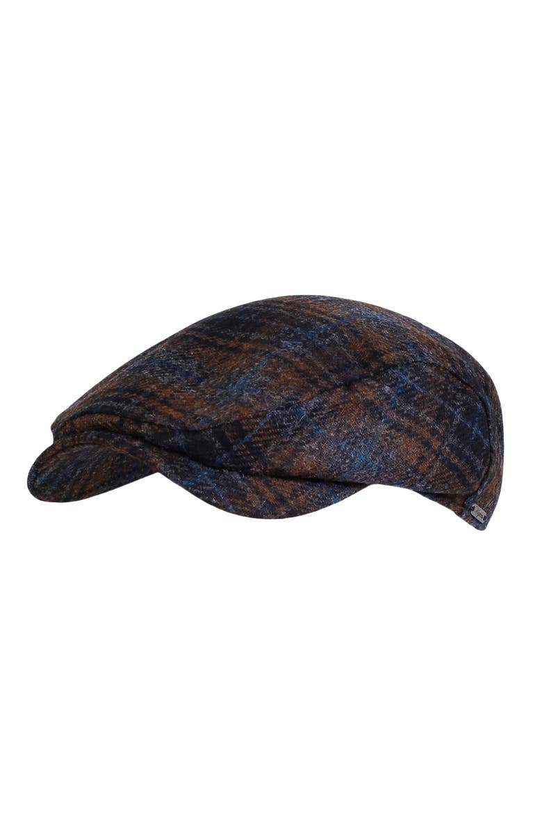 Wigens Men's New Tartan Wool Ivy Contemporary Cap, Main, color, Navy