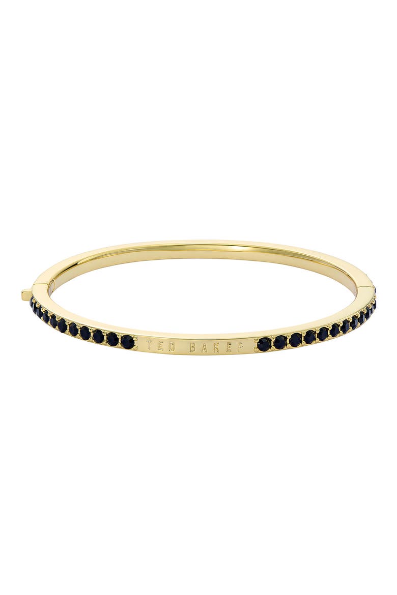 Claudia Narrow Crystal Bangle, Main, color, GOLD TONE BLACK CRYSTAL