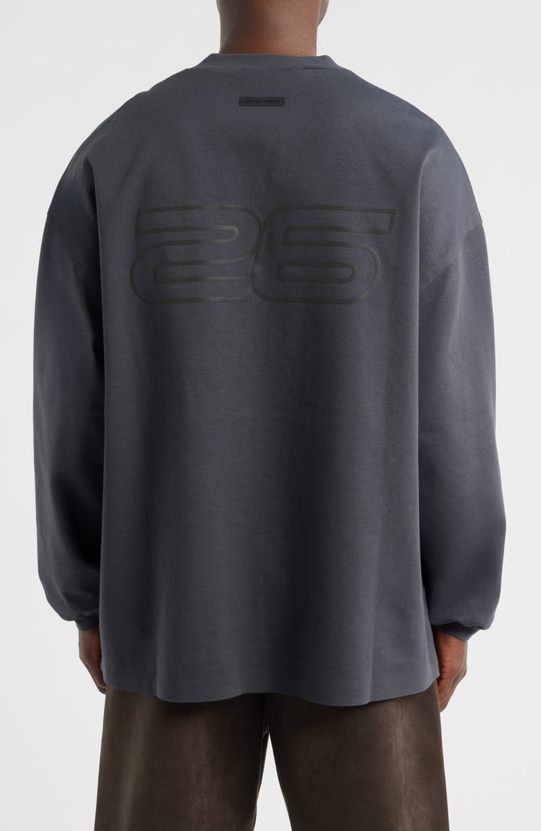 Fear of God Essentials '90s Long Sleeve Logo Graphic T-Shirt, Alternate, color, Iron Grey