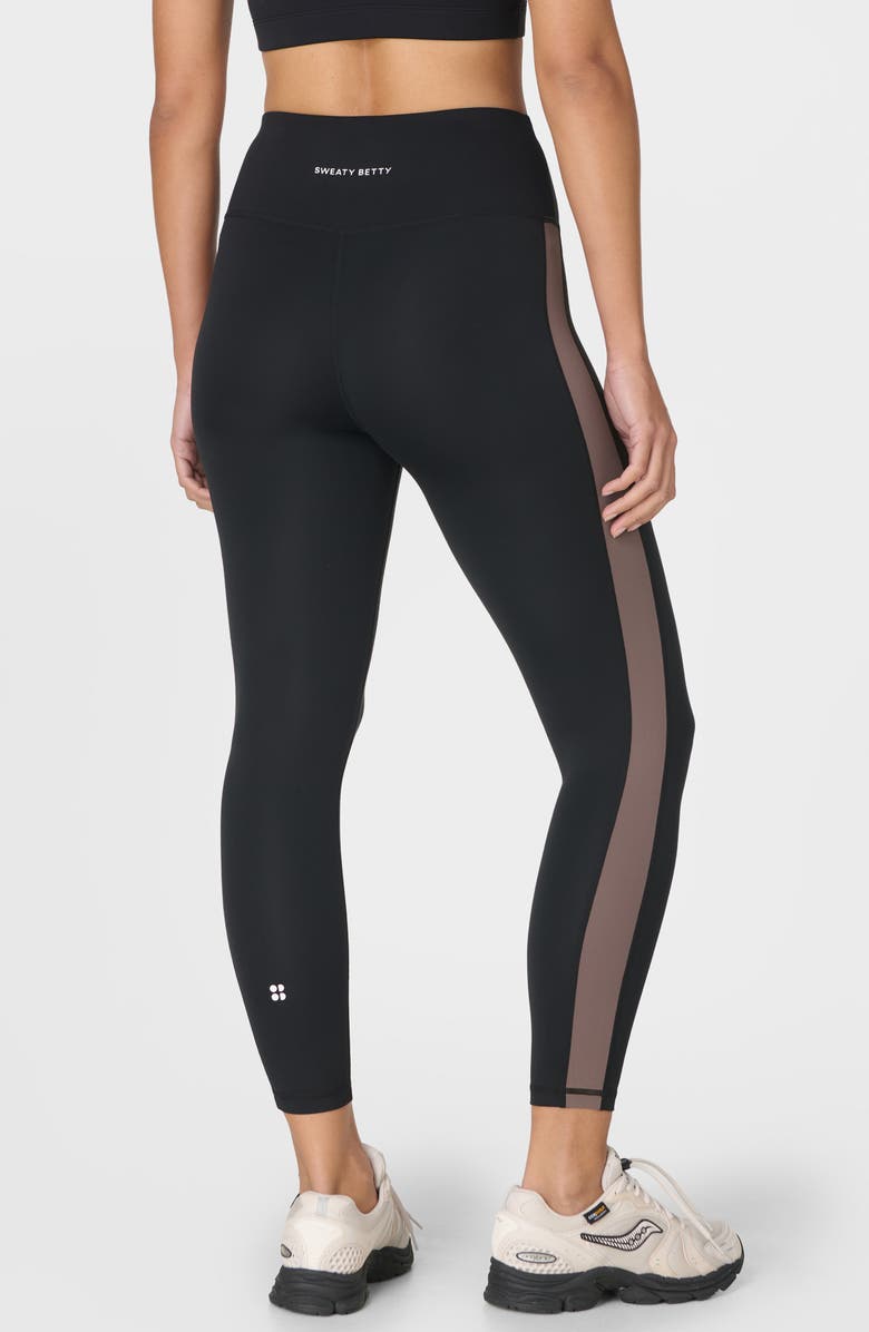 Sweaty Betty All Day 7/8 Side Stripe Leggings, Alternate, color, Black Taupe