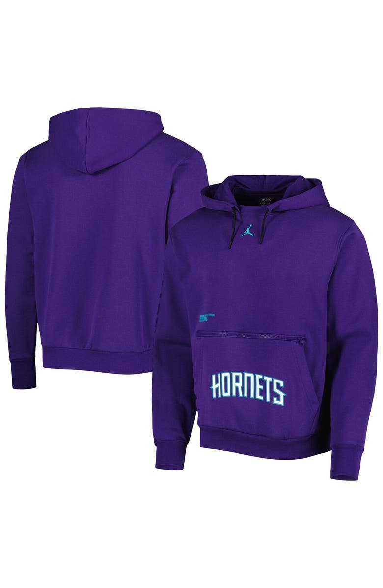 Jordan Brand Men's Jordan Brand Purple Charlotte Hornets Courtside Statement Edition Pullover Hoodie, Main, color,