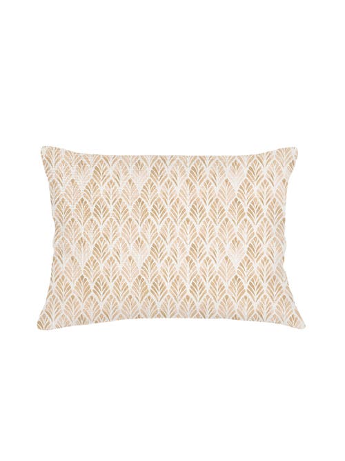 Anaya Geo Palm Velvet Pillow With Down Alternative Insert In Beige