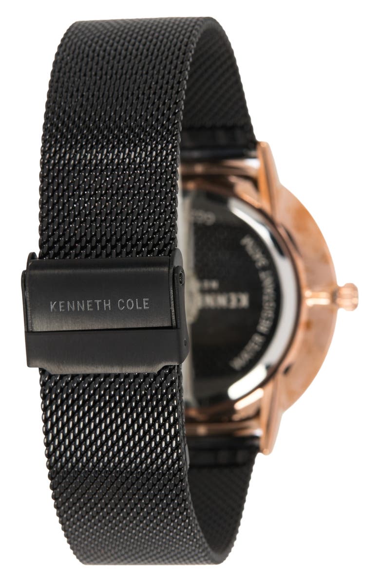 Kenneth Cole Men's 3-Hand Diamond Mesh Strap Watch, 45mm, Alternate, color, Black
