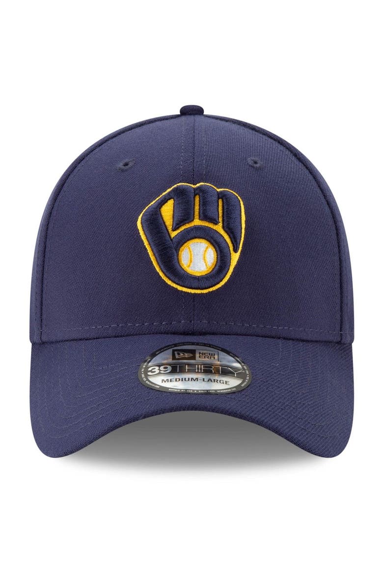 New Era Men's New Era Navy Milwaukee Brewers Game Team Classic 39THIRTY Flex Hat, Alternate, color, 