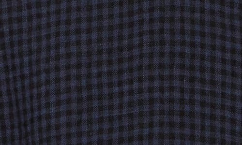Eileen Fisher Gingham Sleeveless Organic Linen Button-up Shirt In Black