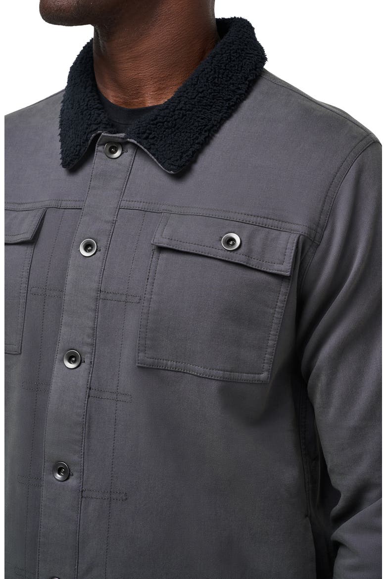 Cloud Denim Fleece Collar Jacket, Alternate, color, GREY PINSTRIPE