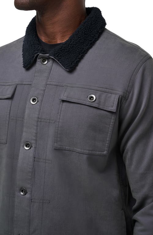 Travismathew Cloud Denim Fleece Collar Jacket In Gray