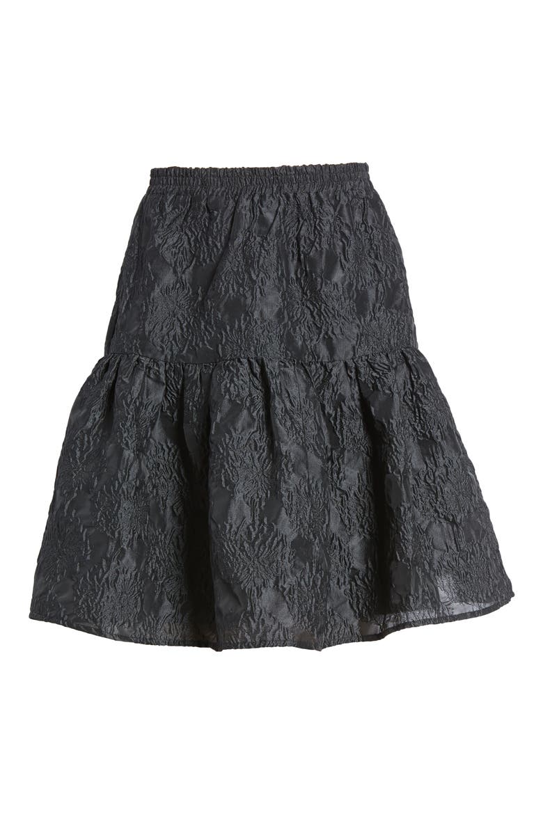 Demi Floral Jacquard Skirt, Alternate, color, BLACK