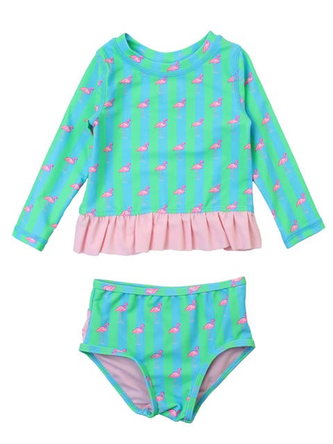 Toddler Girls UPF50+ Long Sleeve Rash Guard Bikini