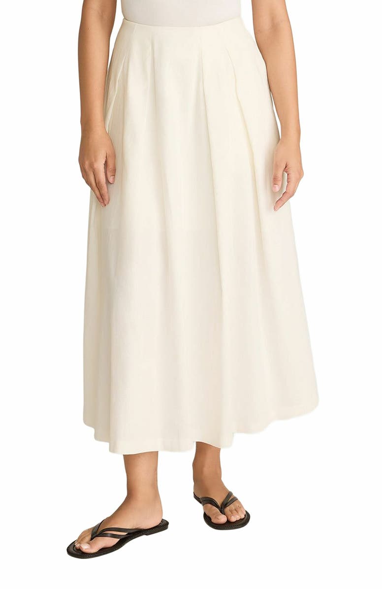 Rebecca Taylor Linen Cotton Ottoman Skirt, Alternate, color, Off White
