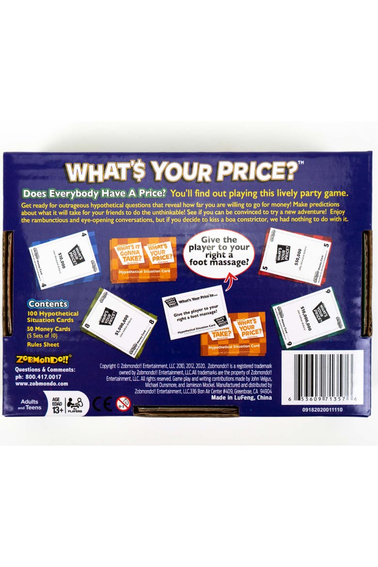 What's Your Price Card Game, Alternate, color, Multicolored