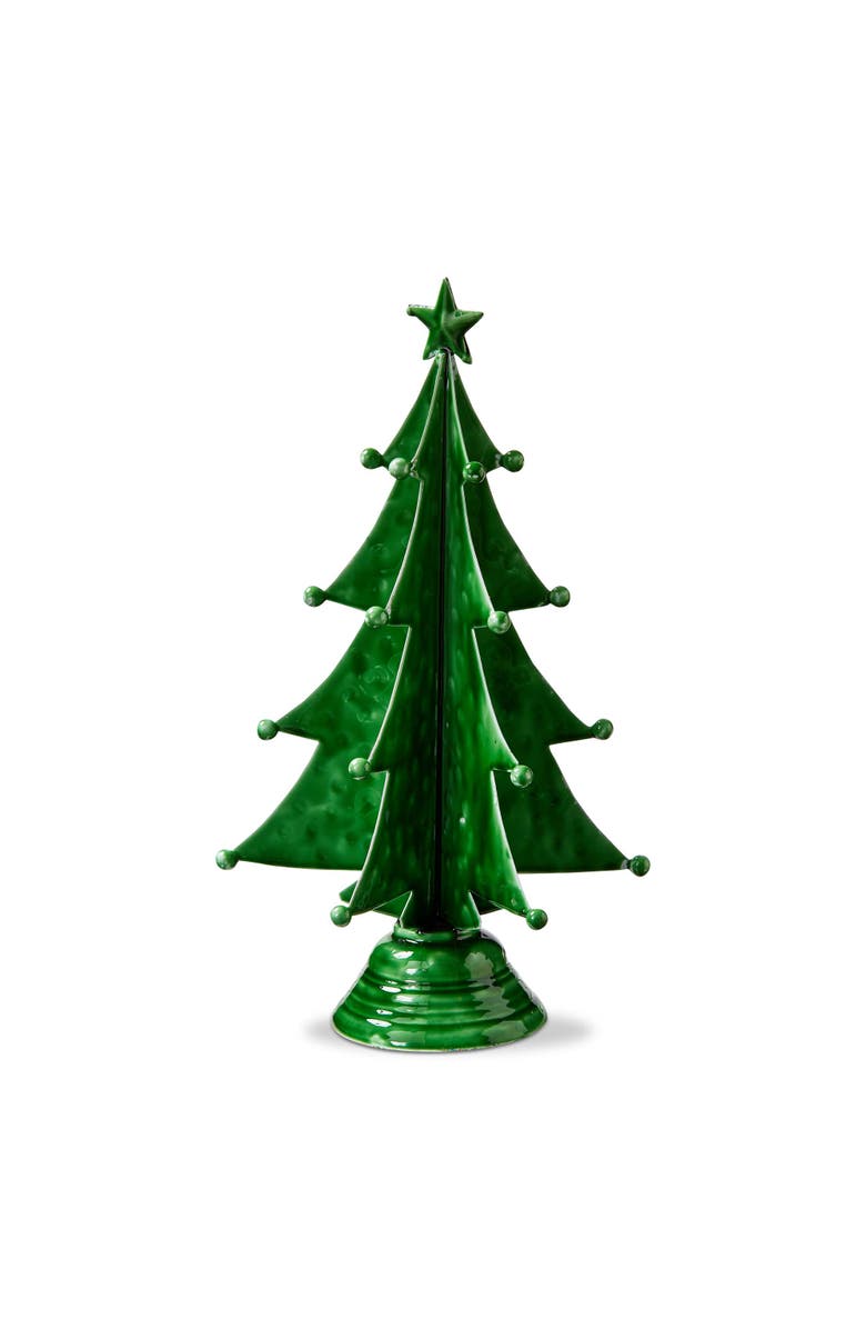 tag Large Festive Green Tree Enamel Holiday Decor Sculpture, Main, color, Green