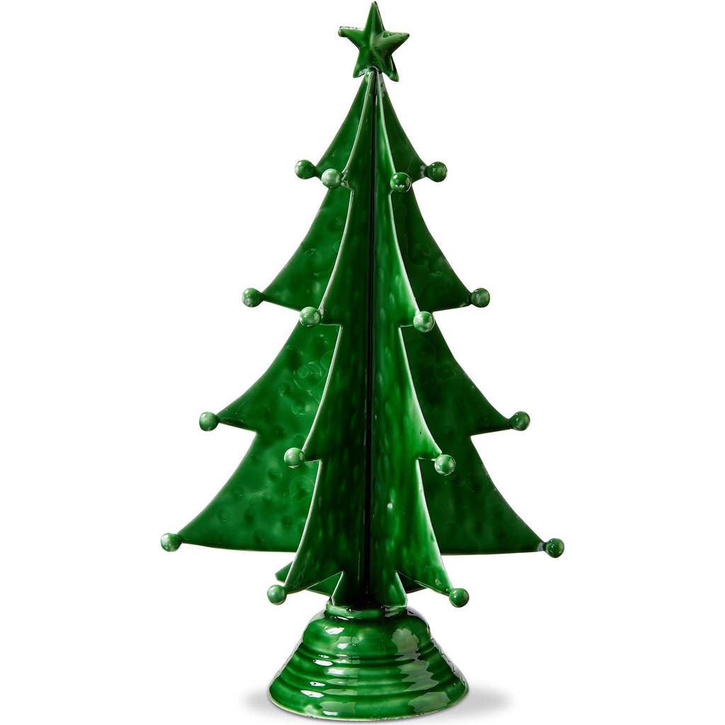 Tag Large Festive Green Tree Enamel Holiday Decor Sculpture In Green