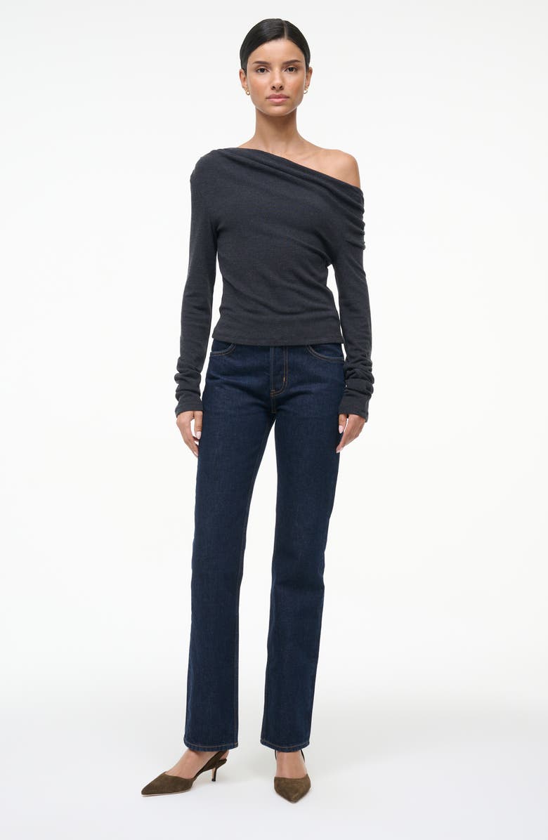 STAUD Philomena One-Shoulder Top, Alternate, color, Charcoal