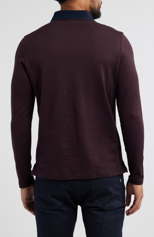 Robert Barakett Hereford Long Sleeve Polo In Red