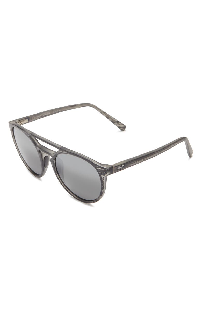 Maui Jim 51mm Round Polarized Sunglasses, Alternate, color, Grey Grey Grey