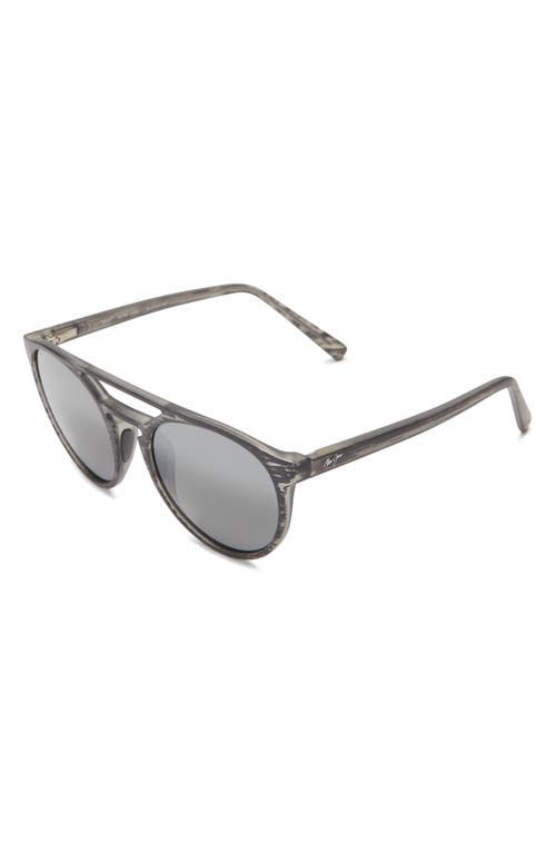 Maui Jim 51mm Round Polarized Sunglasses In Gray