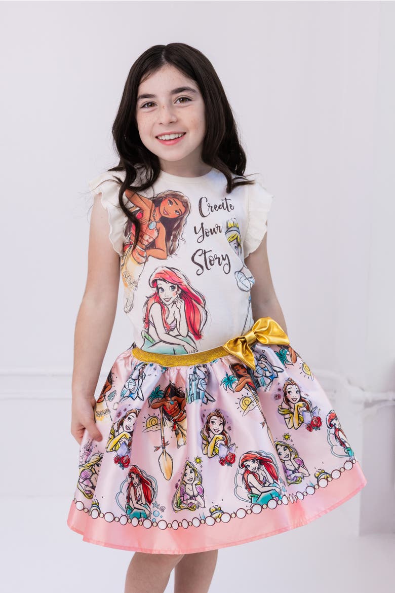 Princess 2-Piece Sleeveless Top and Skirt Set, Alternate, color, White Princess