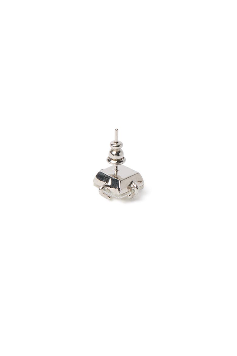 Men's Silver Bling Square Mono Earring, Alternate, color, Silver